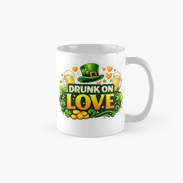 Item preview, Drunk On Love Funny St Patricks Day Party Sticker Design designed and sold by MoodPawsCo.