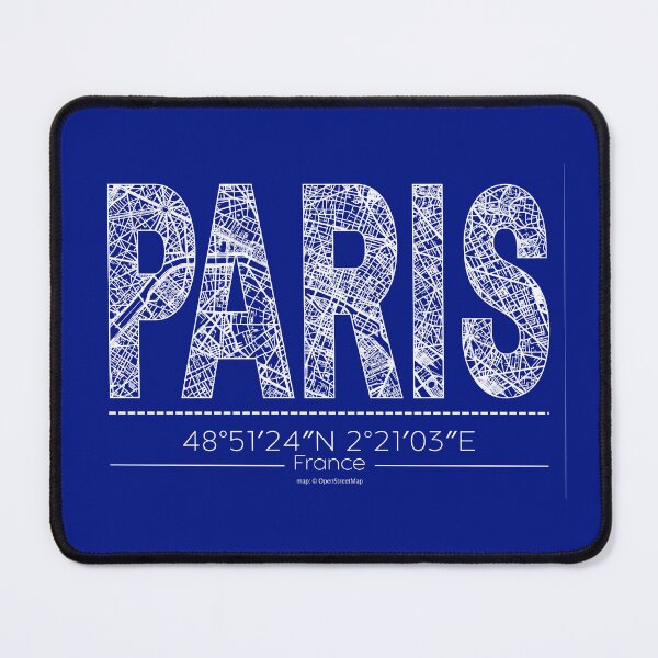 Item preview, Paris Blueprint Minimalist City Map Typographic Design designed and sold by Design-It-Up.