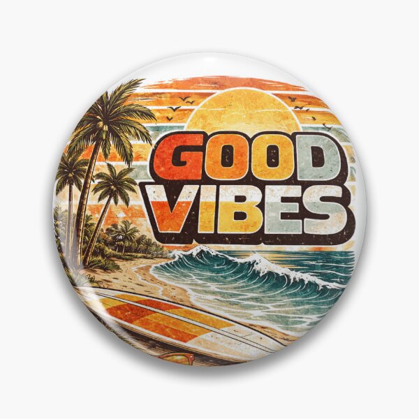 Aperçu de l'œuvre Good Vibes Retro Surf Paradise créée et vendue par ExperienceWas.
