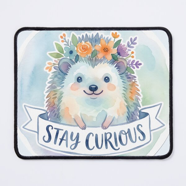 Item preview, Adorable Watercolor Hedgehog with Flower Crown and Motivational Banner designed and sold by Discount code.
