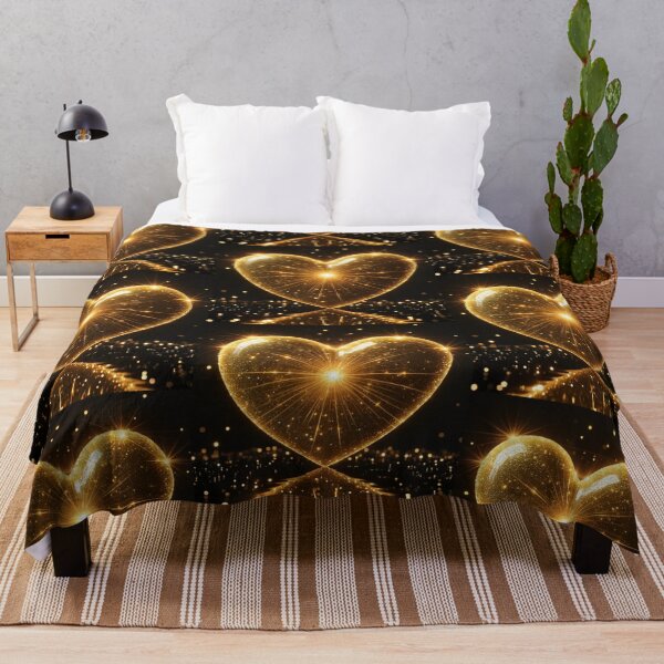 Item preview, Shimmering Golden Heart with Bursting Light - Luxury Glitter Design designed and sold by Dreamy Armine Art.