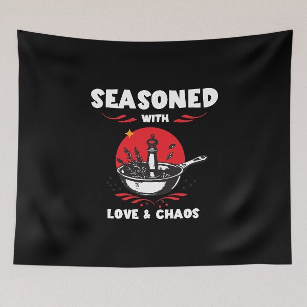 Item preview, Seasoned With Love and Chaos — Vintage Kitchen Art for Home Cooks and Food Enthusiasts designed and sold by DESIGNNOUR.