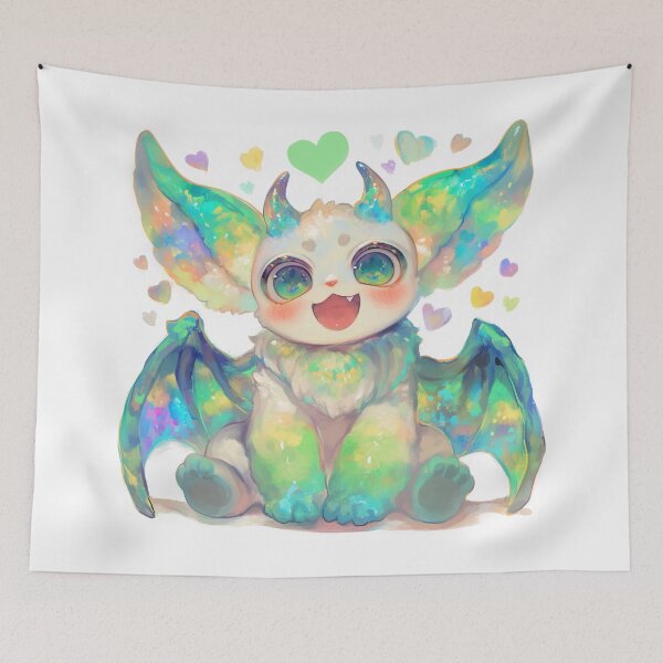 Item preview, Chibi Rainbow Bat Monster designed and sold by bubblegoth.