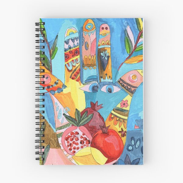 Item preview, Colorful Hamsa Hand with Pomegranate – Spiritual Protection Symbol, Folk Art Illustration designed and sold by AlisaArtDecor.