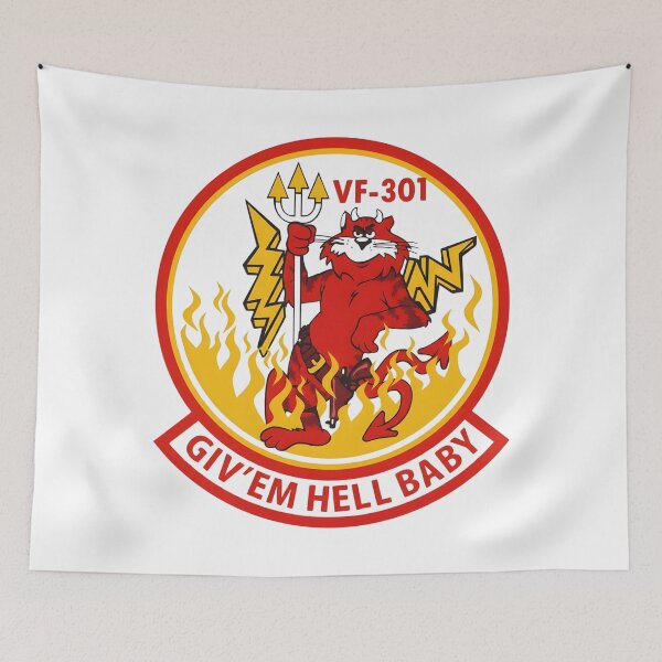 Item preview, Vintage US Navy VF-301 "Devil Cats" Squadron Insignia designed and sold by CharlieDesings.