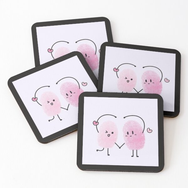 Item preview, Cute Fingerprint Cartoon Couple Artwork  designed and sold by NivyasArtistry.