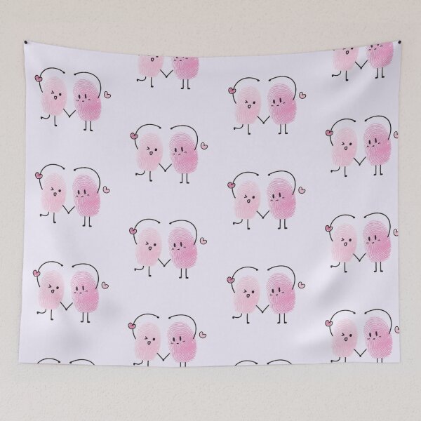 Item preview, Cute Fingerprint Cartoon Couple Artwork  designed and sold by NivyasArtistry.