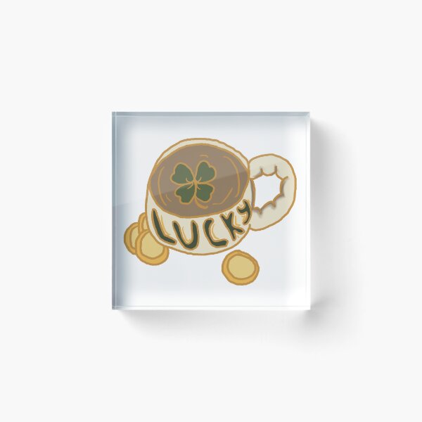 Item preview, Four leaf clover cup with coffee designed and sold by CottageComfortsShoppe.