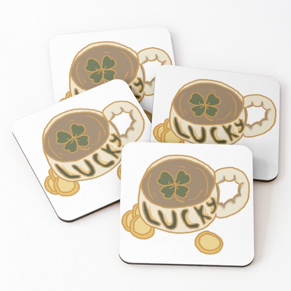 Item preview, Four leaf clover cup with coffee designed and sold by CottageComfortsShoppe.