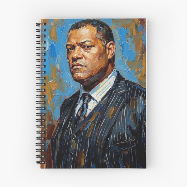 Item preview, The Architect of Intensity: Laurence Fishburne Pinstripe Impasto Portrait designed and sold by Art's Diner.