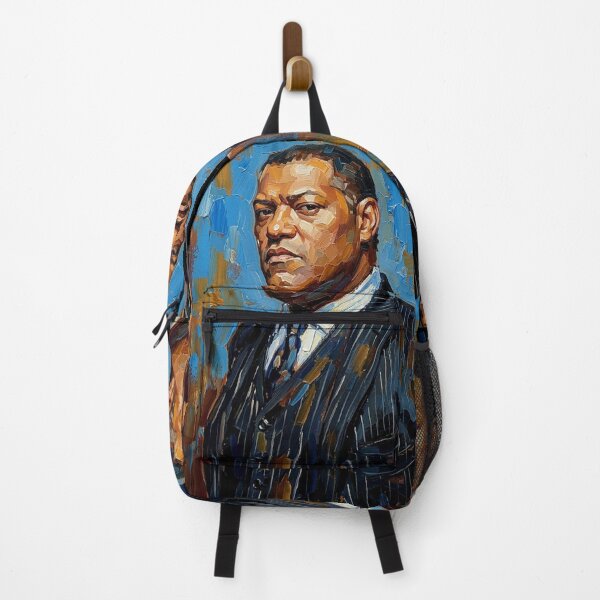 Item preview, The Architect of Intensity: Laurence Fishburne Pinstripe Impasto Portrait designed and sold by Art's Diner.