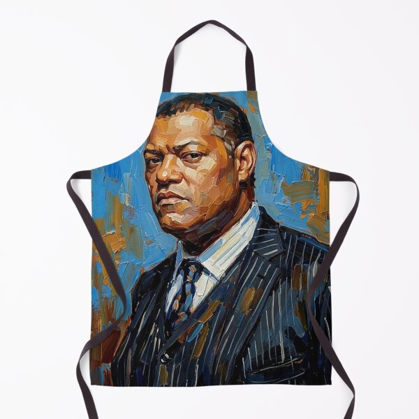 Item preview, The Architect of Intensity: Laurence Fishburne Pinstripe Impasto Portrait designed and sold by Art's Diner.