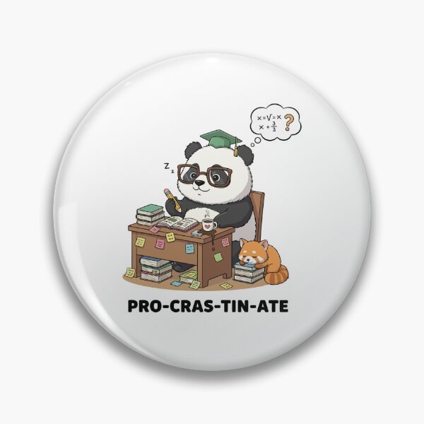 Item preview, Panda-stinate Funny Procrastinating Student Panda designed and sold by mintxw.