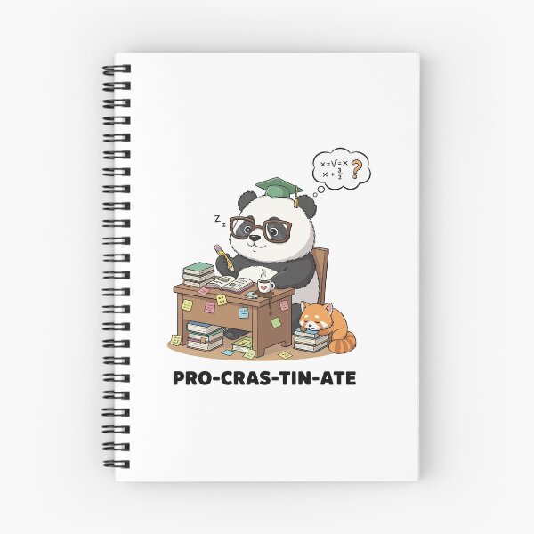 Item preview, Panda-stinate Funny Procrastinating Student Panda designed and sold by mintxw.