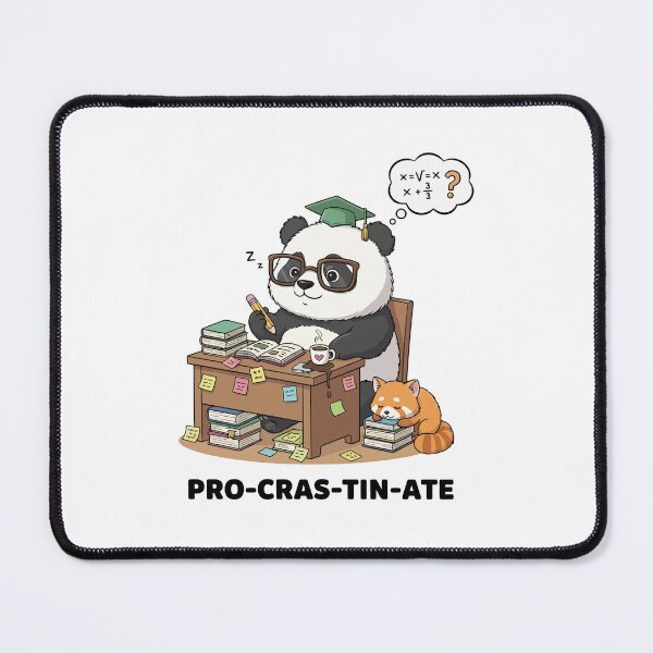 Item preview, Panda-stinate Funny Procrastinating Student Panda designed and sold by mintxw.