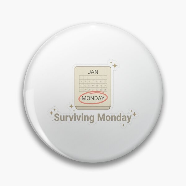 Item preview, Surviving Monday Funny Sticker designed and sold by hideearn.