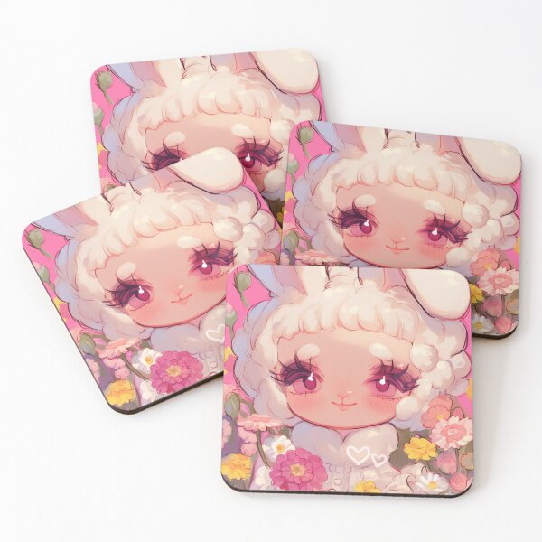 Item preview, Floral Bunny Lamb In Pink designed and sold by bubblegoth.