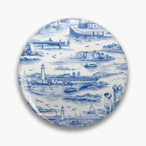 Item preview, Ramsgate landmarks Toile pattern designed and sold by chihuahuashower.