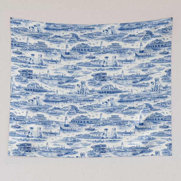 Item preview, Ramsgate landmarks Toile pattern designed and sold by chihuahuashower.