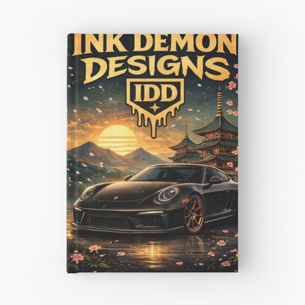 Item preview, Atardecer JDM de lujo: Auto deportivo Sakura Skyline bajo el monte Fuji | Ink Demon Designs designed and sold by InkDemonDesigns.