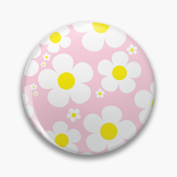 Item preview, Retro Mod 60's Flowers Yellow and White, Pink Background designed and sold by MellowCat.