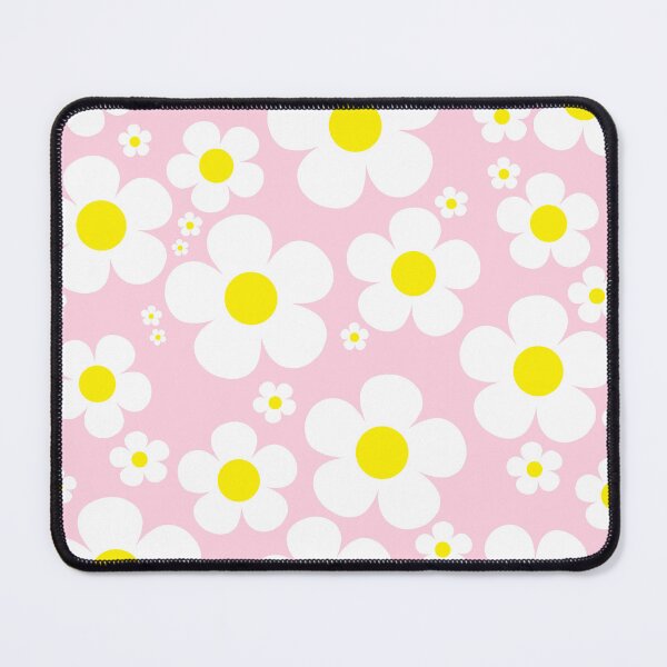 Item preview, Retro Mod 60's Flowers Yellow and White, Pink Background designed and sold by MellowCat.