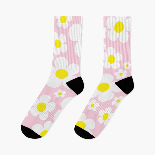 Item preview, Retro Mod 60's Flowers Yellow and White, Pink Background designed and sold by MellowCat.
