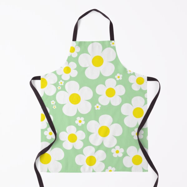 Item preview, Retro Mod 60's Yellow and White Flowers Green Background designed and sold by MellowCat.