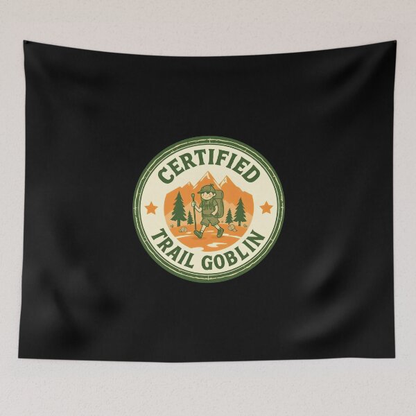 Item preview, Certified Trail Goblin — Funny Hiking Humor Badge for Outdoor Adventurers and Nature Lovers designed and sold by DESIGNNOUR.