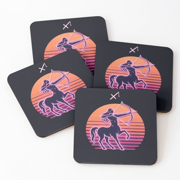 Item preview, Sagittarius Neon Retrowave Centaur Zodiac Art designed and sold by DPSz.