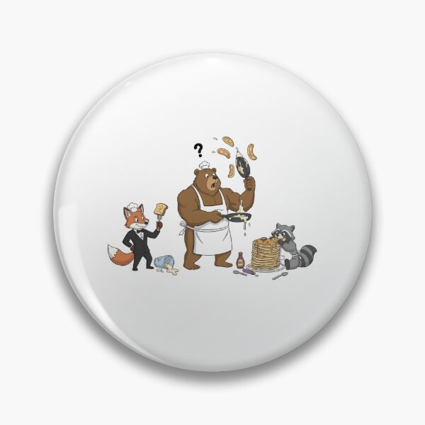 Item preview, Funny Bear Chef Cooking Pancakes Chaos Illustration designed and sold by mintxw.