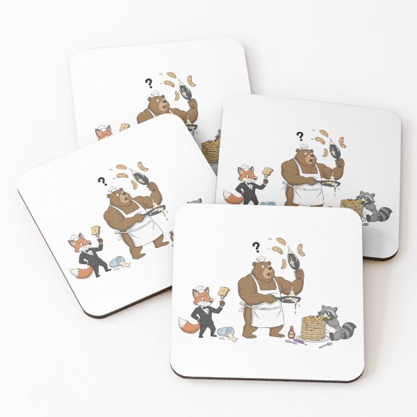 Item preview, Funny Bear Chef Cooking Pancakes Chaos Illustration designed and sold by mintxw.