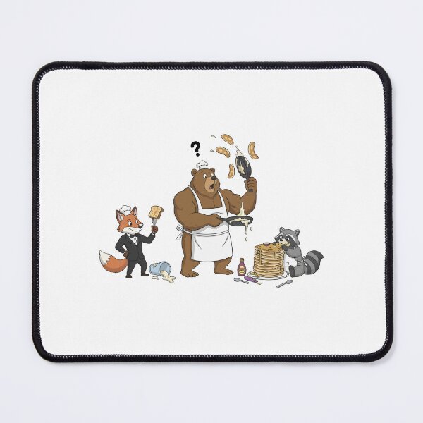 Item preview, Funny Bear Chef Cooking Pancakes Chaos Illustration designed and sold by mintxw.