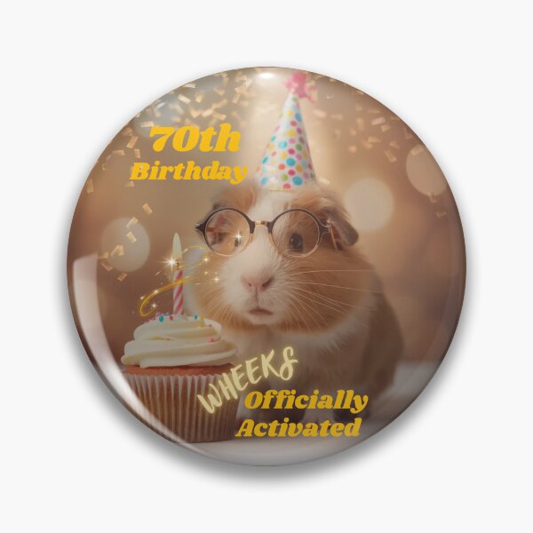 Item preview, Funny cute Guinea Pig 70th Birthday Cupcake designed and sold by StoneybrokeM.