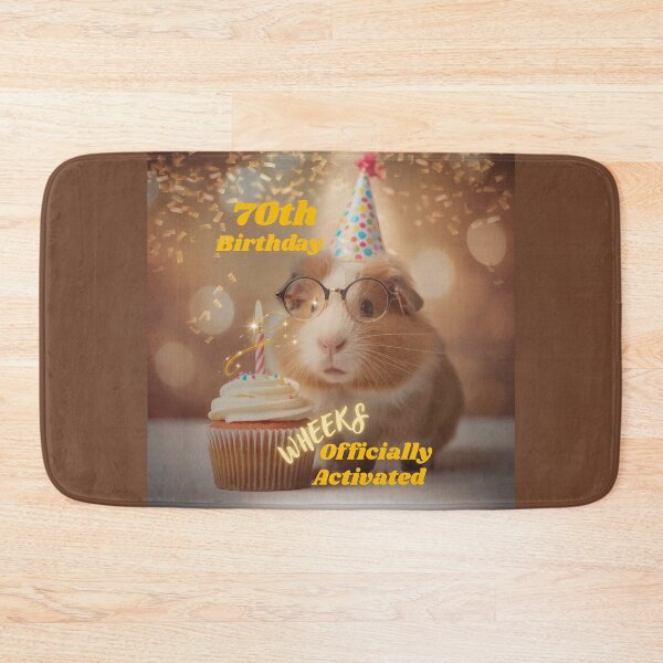 Item preview, Funny cute Guinea Pig 70th Birthday Cupcake designed and sold by StoneybrokeM.