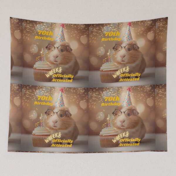Item preview, Funny cute Guinea Pig 70th Birthday Cupcake designed and sold by StoneybrokeM.