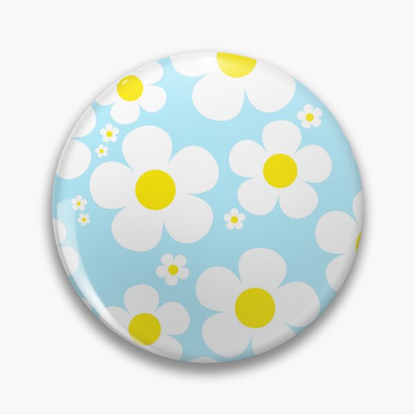Item preview, Retro Mod 60's Yellow and White Flowers Blue Background designed and sold by MellowCat.