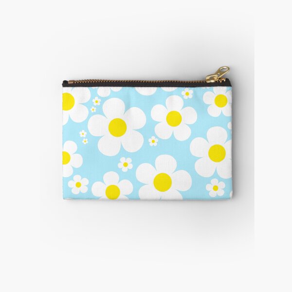 Item preview, Retro Mod 60's Yellow and White Flowers Blue Background designed and sold by MellowCat.