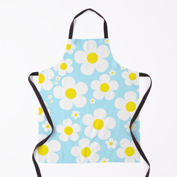 Item preview, Retro Mod 60's Yellow and White Flowers Blue Background designed and sold by MellowCat.