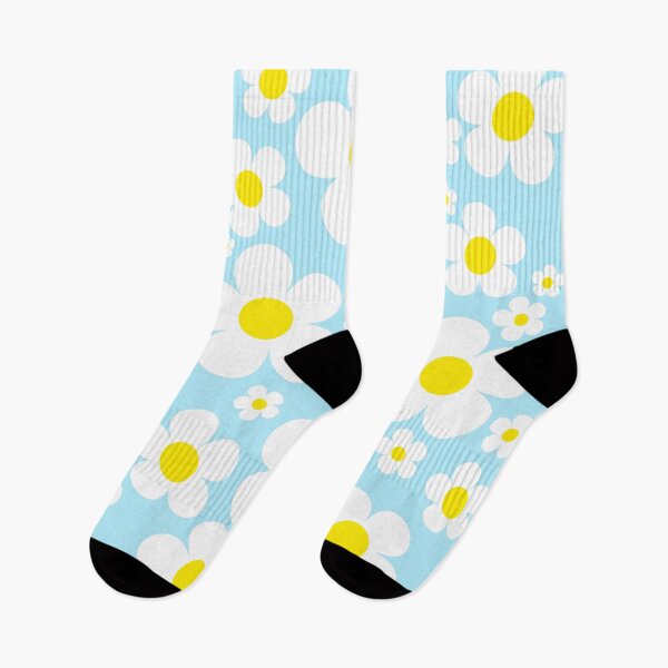 Item preview, Retro Mod 60's Yellow and White Flowers Blue Background designed and sold by MellowCat.