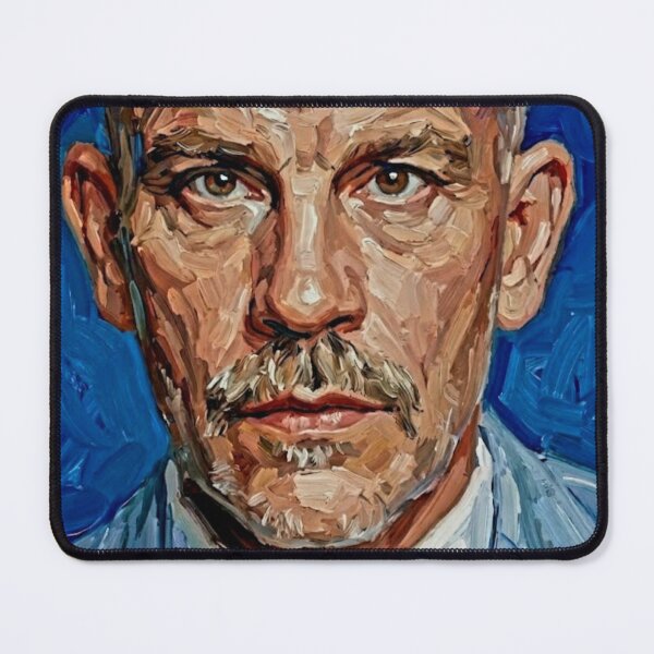 Item preview, The Enigmatic Mind: John Malkovich Cobalt & Azure Impasto Portrait designed and sold by Art's Diner.
