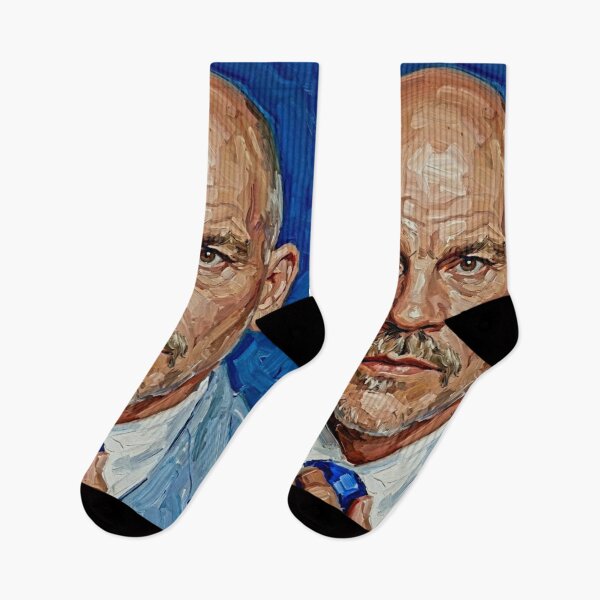 Item preview, The Enigmatic Mind: John Malkovich Cobalt & Azure Impasto Portrait designed and sold by Art's Diner.