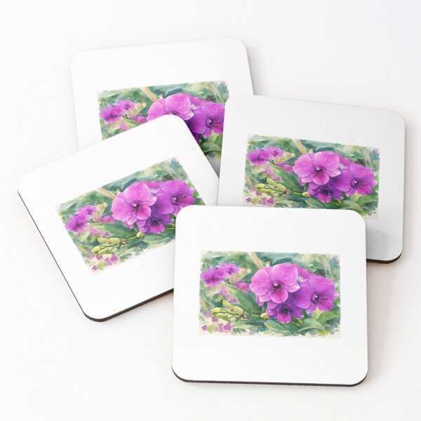 Item preview, Watercolour Mom's purple orchids designed and sold by DansArtYaad.