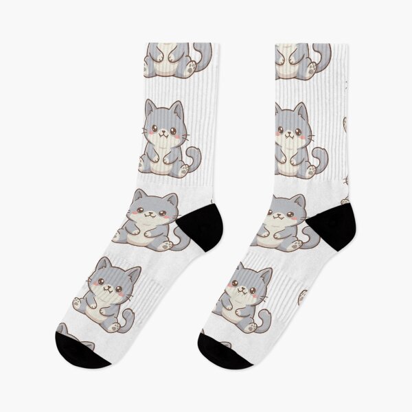 Item preview, Cute Grey Kitten Smiling Chibi Cat Illustration designed and sold by mintxw.