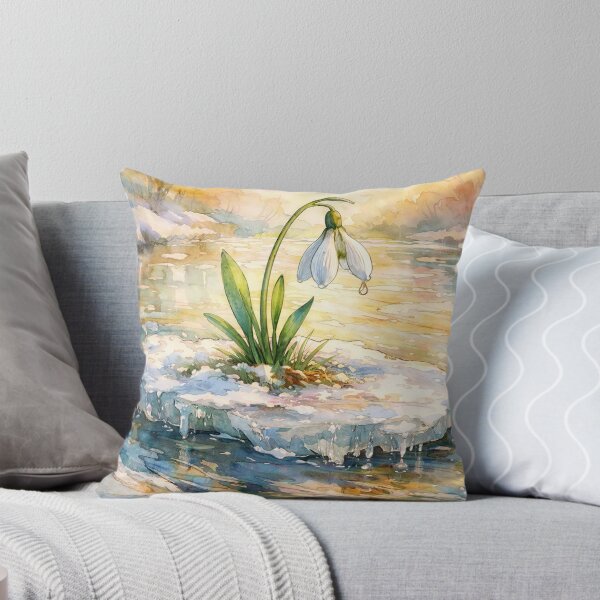 Item preview, White Snowdrop Drifting on Frozen River designed and sold by m-y-A-I-A-R-T-.
