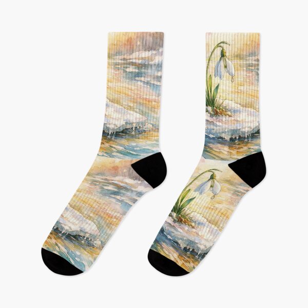 Item preview, White Snowdrop Drifting on Frozen River designed and sold by M-Y-A-R-T-.