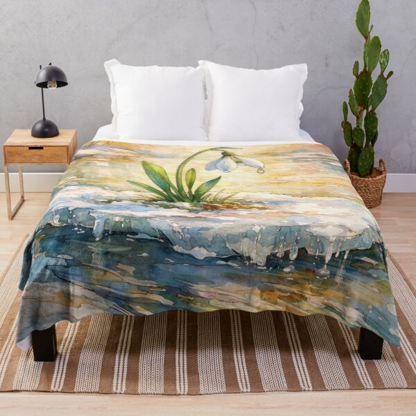 Item preview, White Snowdrop Drifting on Frozen River designed and sold by M-Y-A-R-T-.