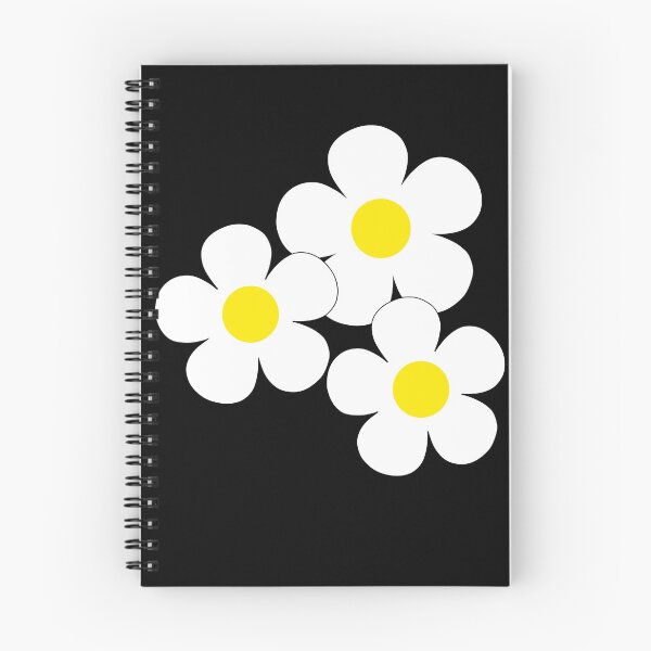 Item preview, 60's Flower Power Pop Flowers in Black and White Yellow Centers designed and sold by MellowCat.
