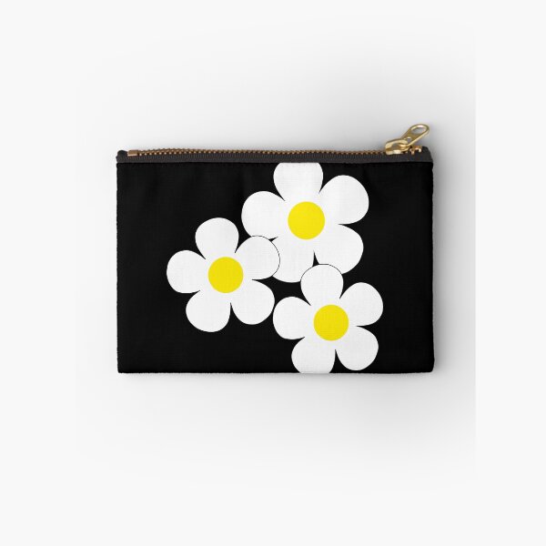 Item preview, 60's Flower Power Pop Flowers in Black and White Yellow Centers designed and sold by MellowCat.