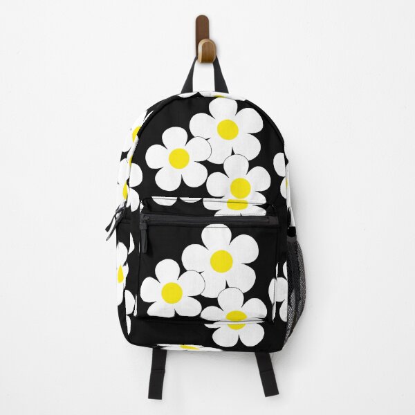 Item preview, 60's Flower Power Pop Flowers in Black and White Yellow Centers designed and sold by MellowCat.
